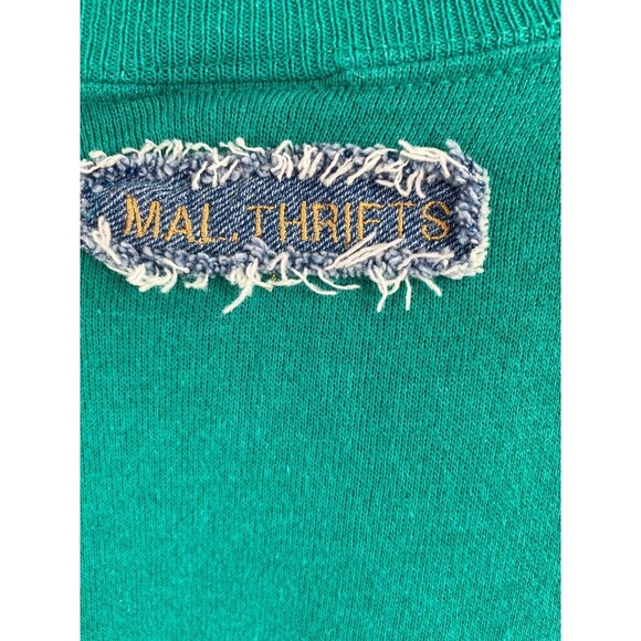 Be Nice Hand Decorated Denim Applique Womens XL Hanes Crewneck Sweatshirt - Picture 6 of 8